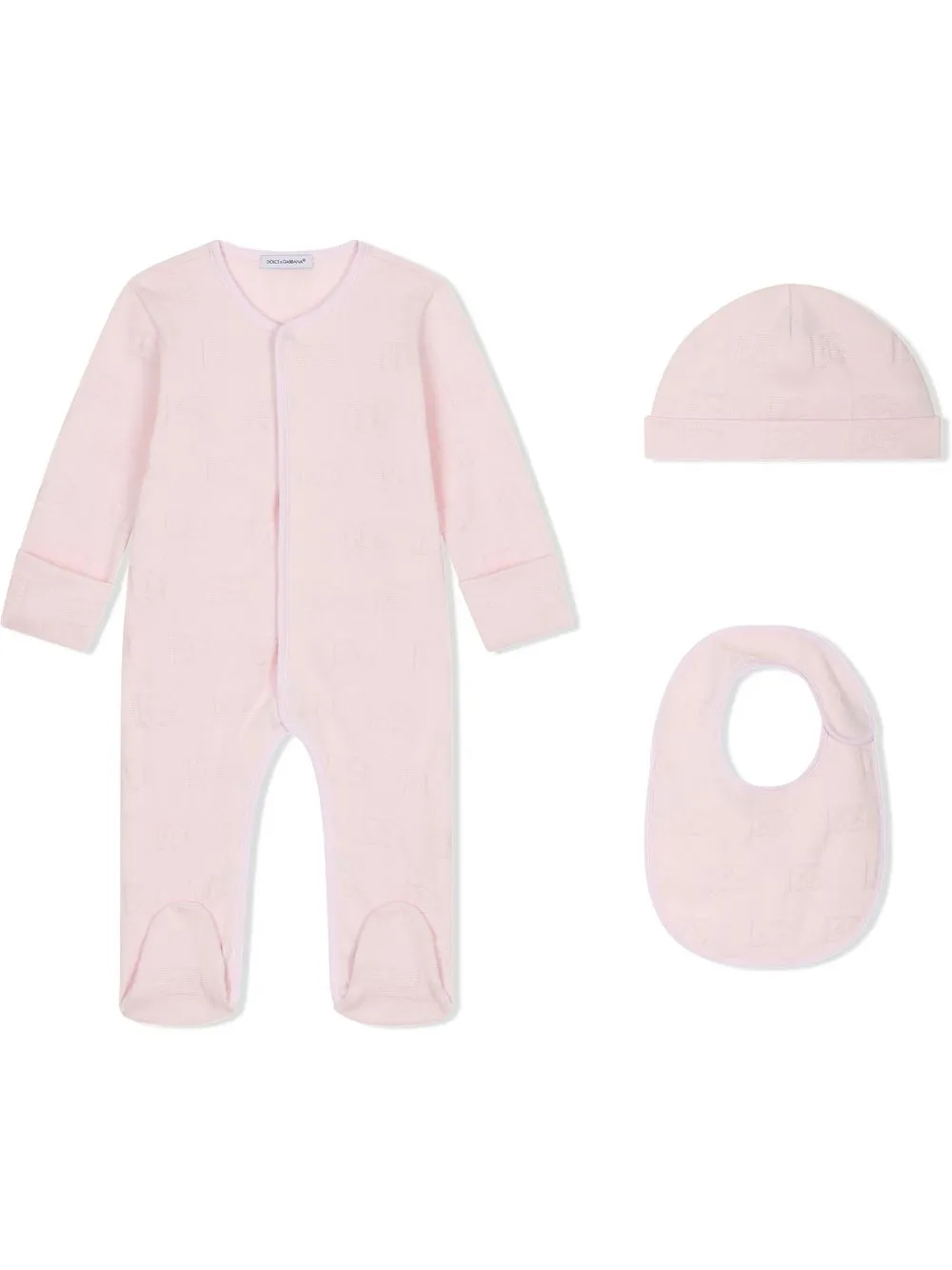 

Dolce & Gabbana Kids DG jacquard-print babygrow set - Pink