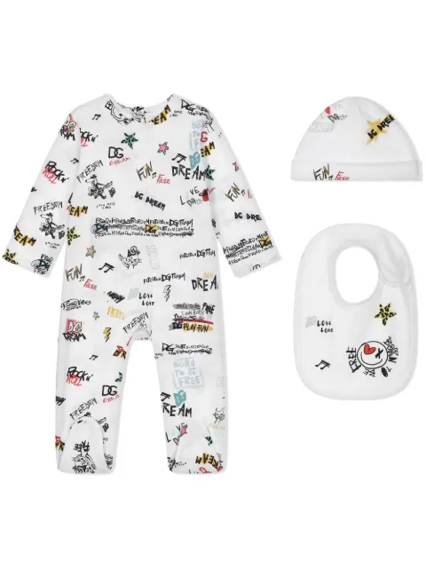 Dolce & Gabbana Kids rock-print babygrow set