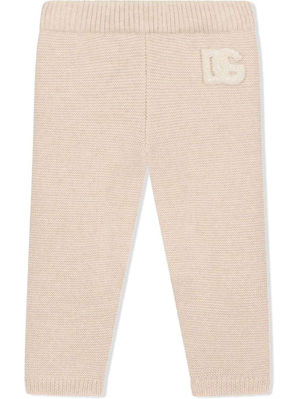 

Dolce & Gabbana Kids pantalones tejido con parche del logo - Neutro