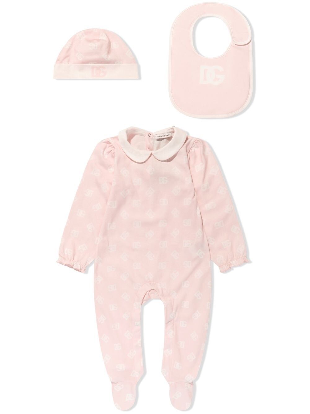 Dolce & Gabbana Babies' Logo-print Long-sleeve Pyjamas In Pink