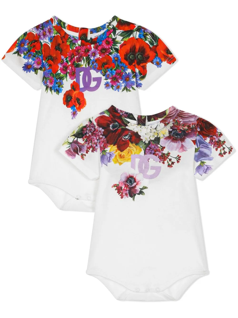 

Dolce & Gabbana Kids floral-print body set - White