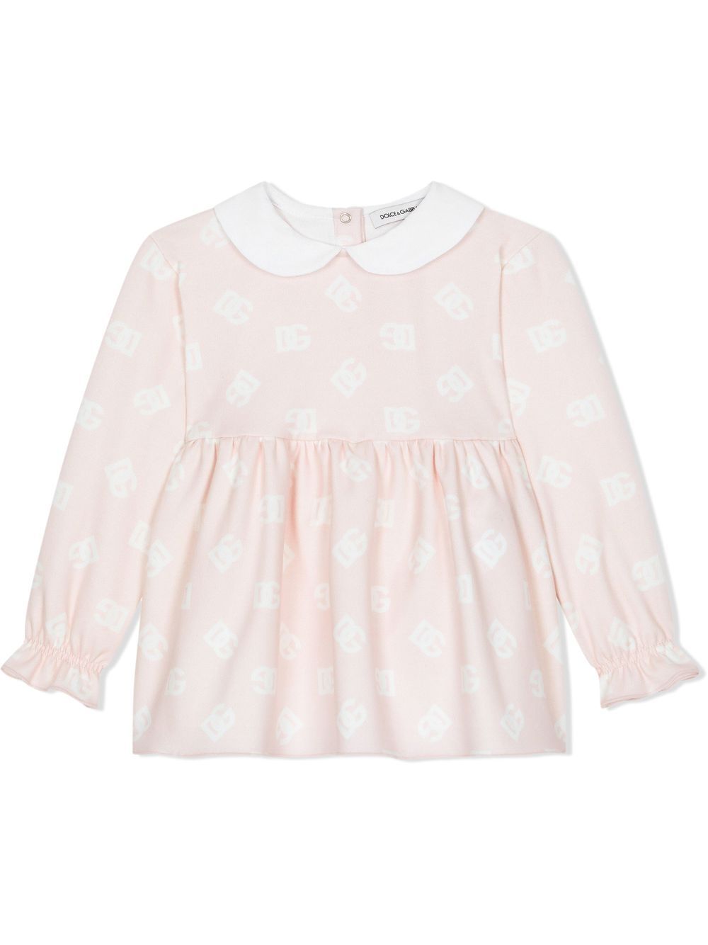 Dolce & Gabbana Kids DG-logo cotton blouse - Neutrals