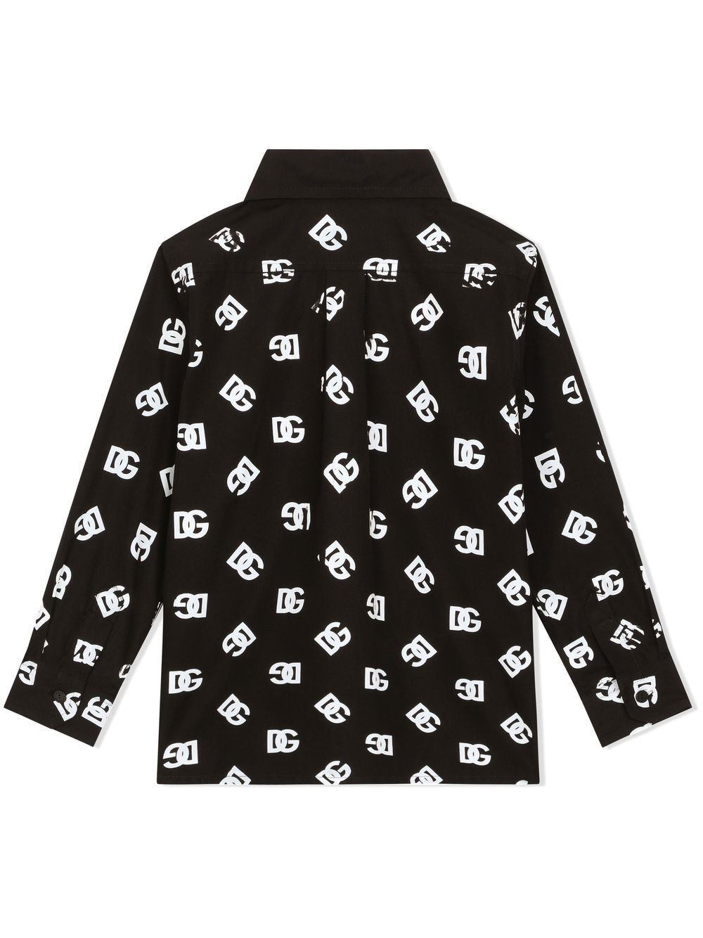 Dolce & Gabbana Kids DG-logo poplin shirt - Black