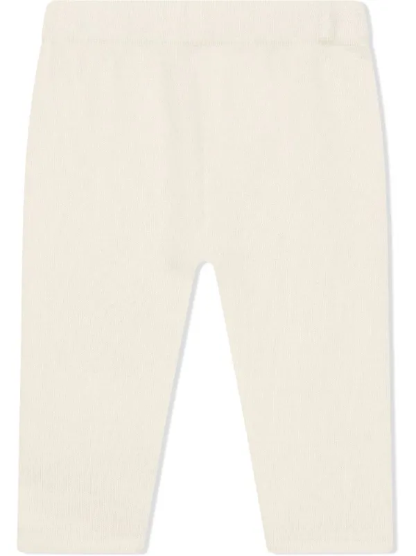 Dolce Gabbana Kids DG-logo Cashmere Leggings Neutrals