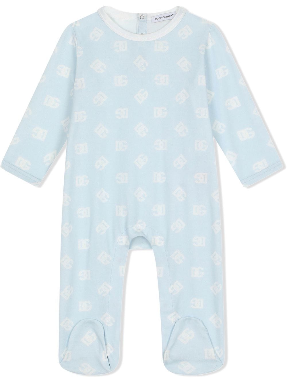 Dolce & Gabbana Kids Romper met logoprint - Blauw