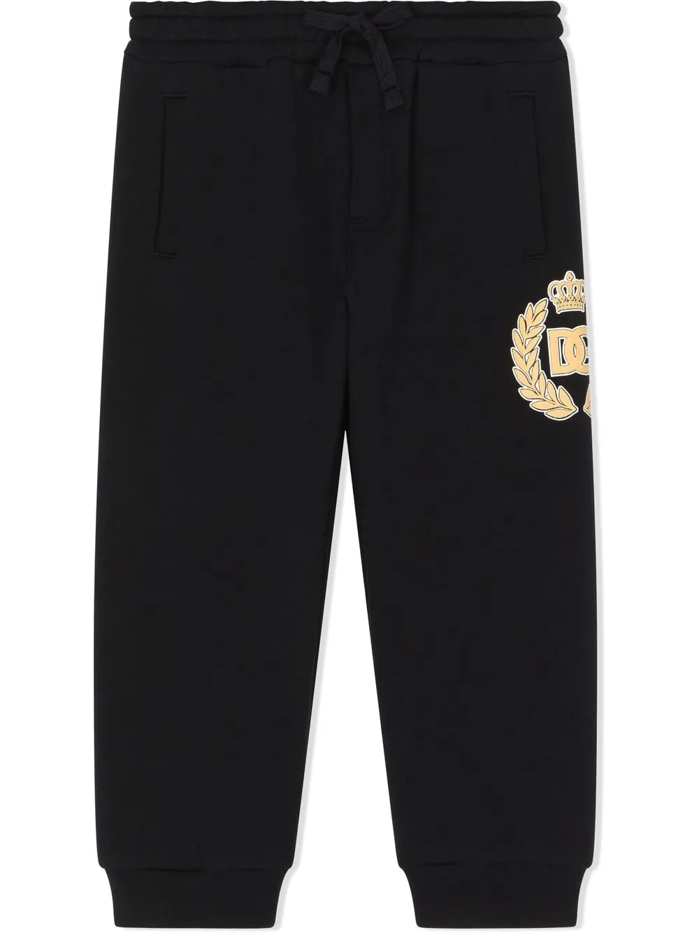 

Dolce & Gabbana Kids pantalones con parche del logo - Negro