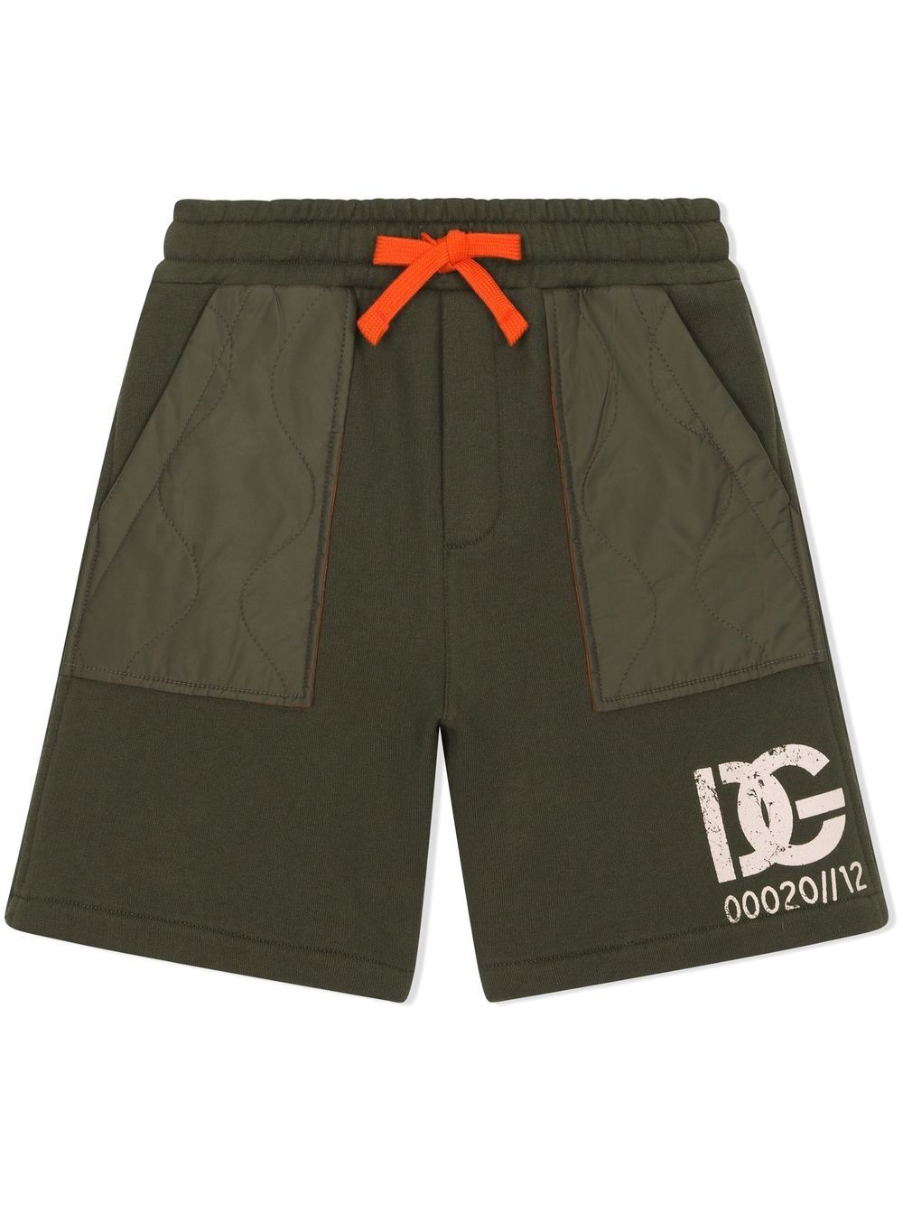 Dolce & Gabbana Kids stencil logo track shorts - Green