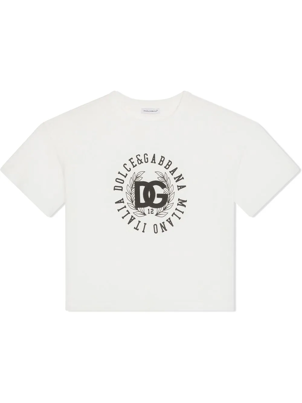

Dolce & Gabbana Kids playera con logo estampado - Blanco
