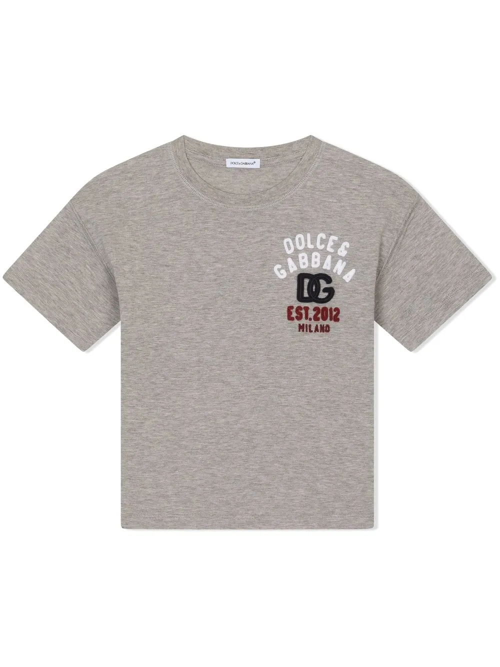 

Dolce & Gabbana Kids playera con parche del logo DG - Gris