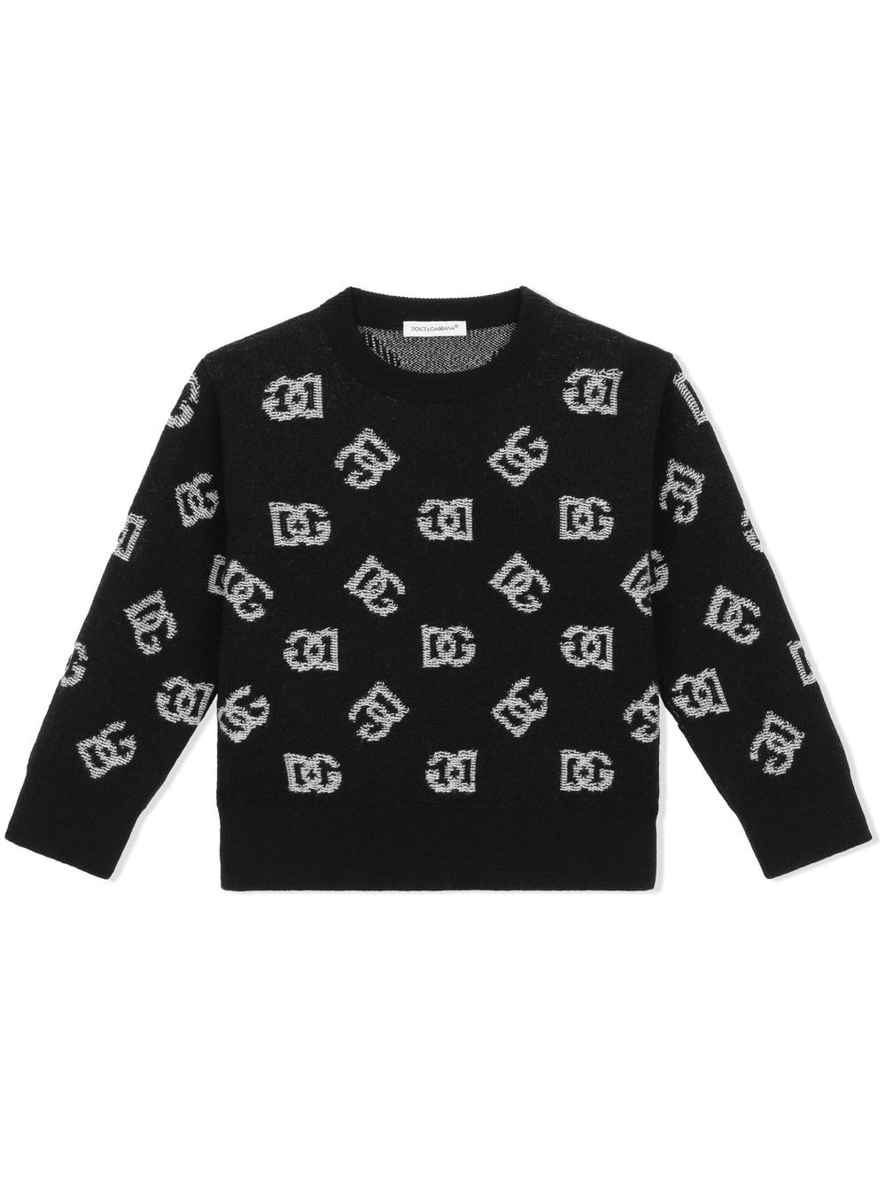 

Dolce & Gabbana Kids DG logo jacquard wool jumper - Black