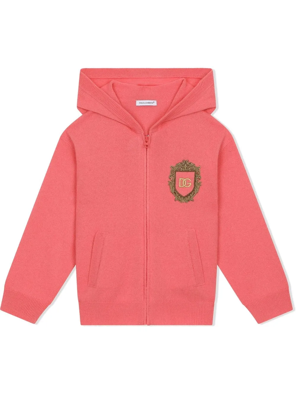 

Dolce & Gabbana Kids logo-patch zip-up hoodie - Pink