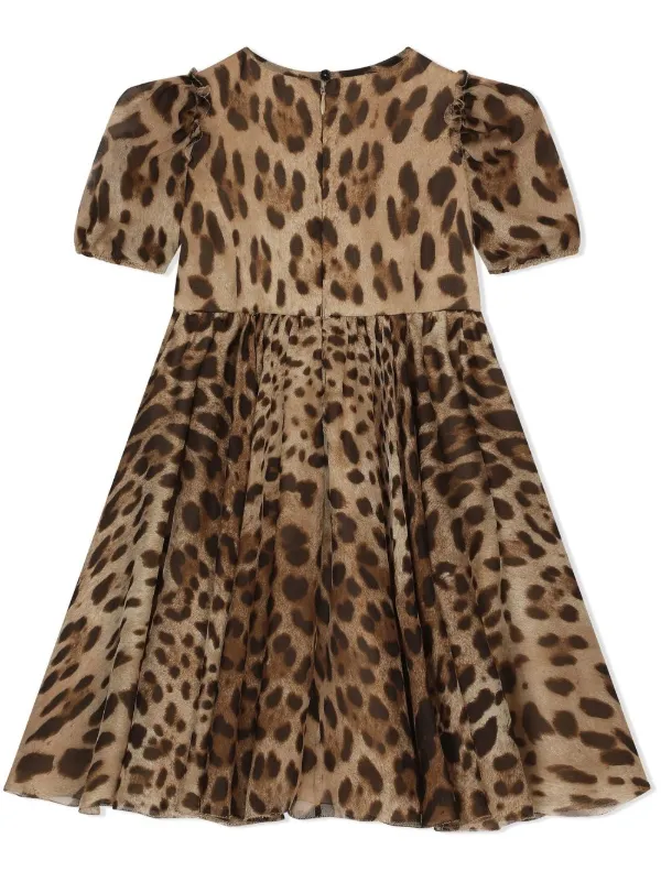 Leopard Vestito Bimba Dolce E Gabbana Dolce Gabbana Kids Abito