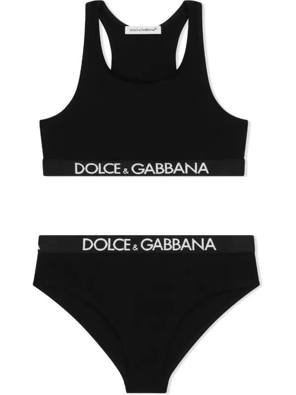 Dolce Gabbana Kids logo waistband Underwear Set Black FARFETCH PT