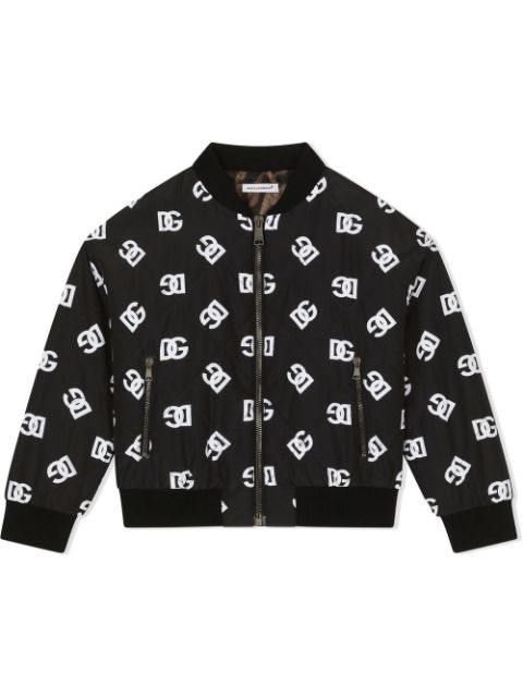 Dolce & Gabbana Kids DG-logo quilted bomber jacket