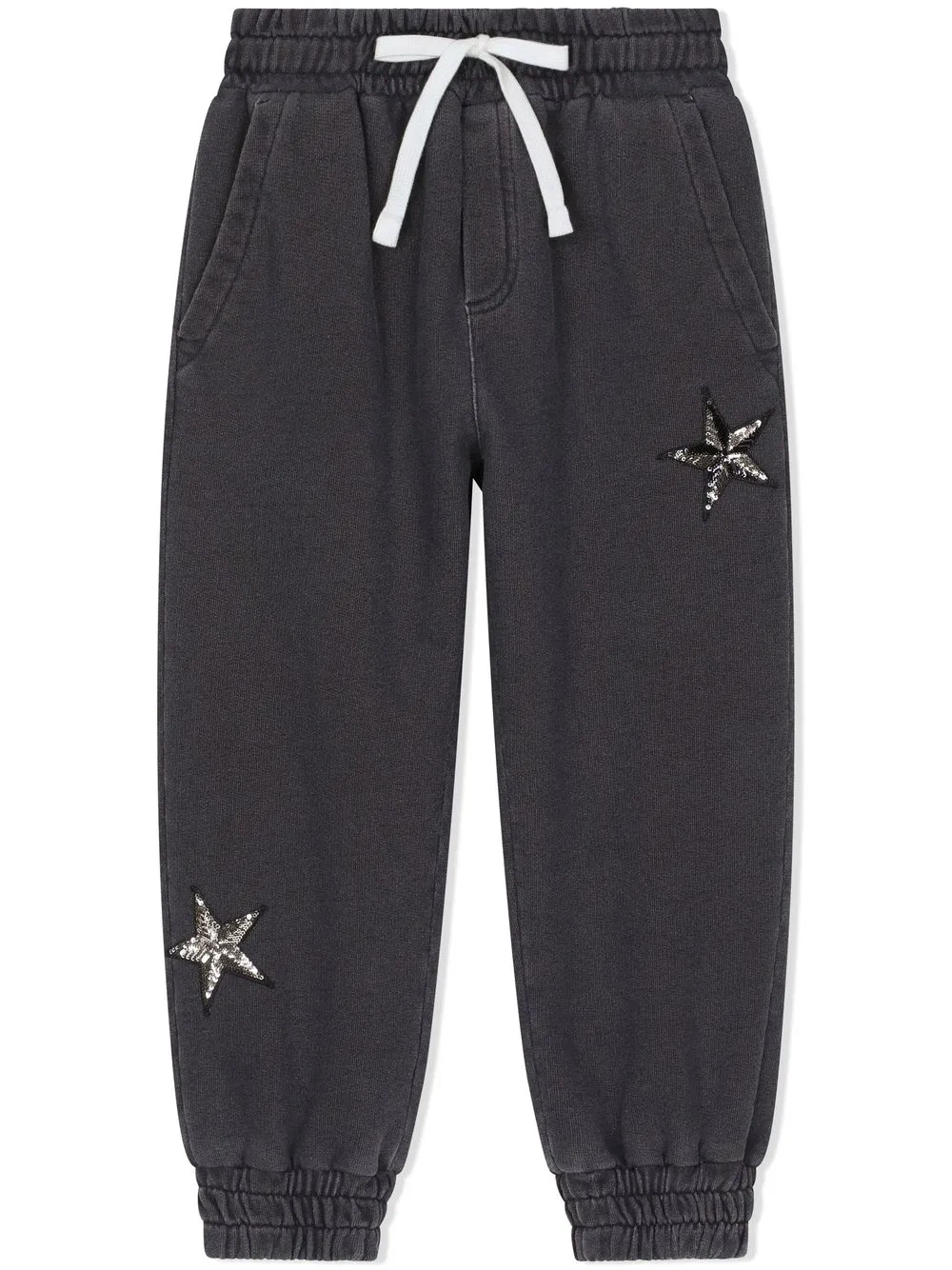 Dolce & Gabbana Kids' Jersey Jogging Pants With Star Patch Embellishment In Blue