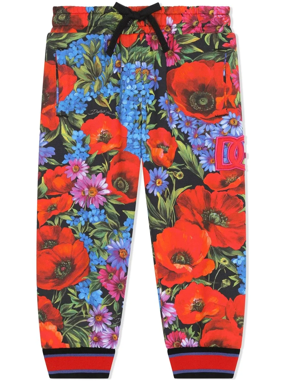 

Dolce & Gabbana Kids pants con estampado floral - Negro