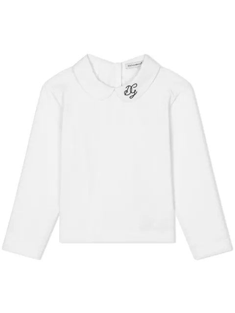 Dolce & Gabbana Kids logo-print long-sleeve blouse