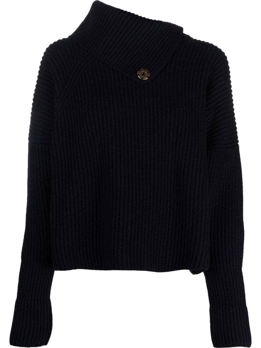 

Erika Cavallini asymmetric ribbed-knit jumper - Blue