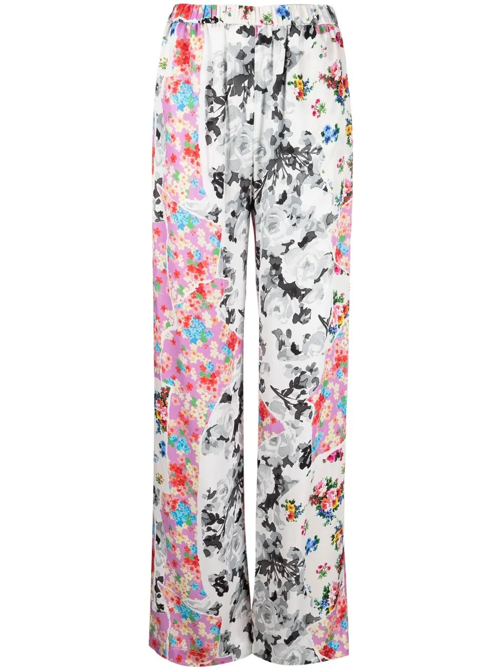 

MSGM pantalones con estampado floral - Blanco