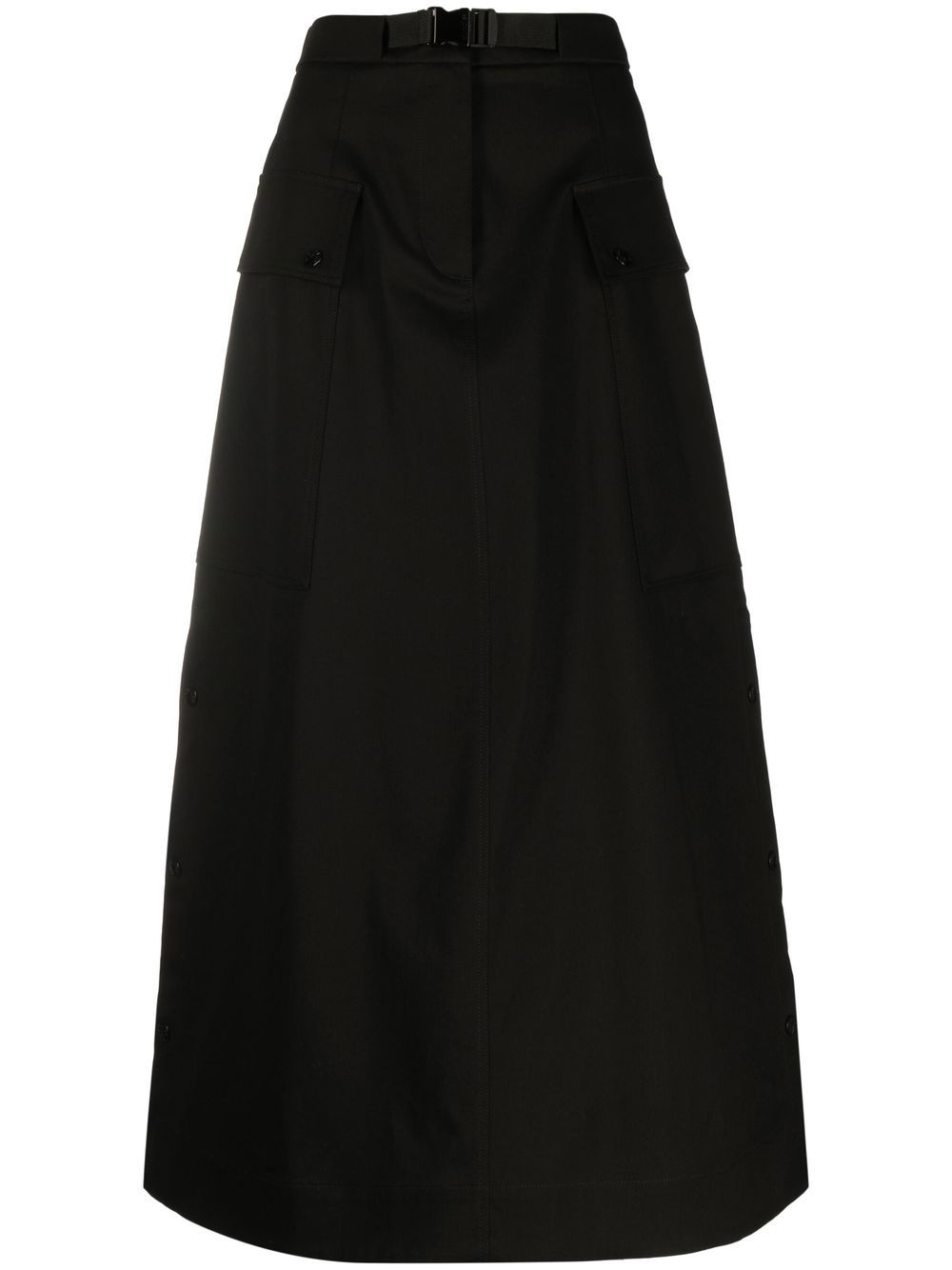 

Moncler belted A-line midi skirt - Black