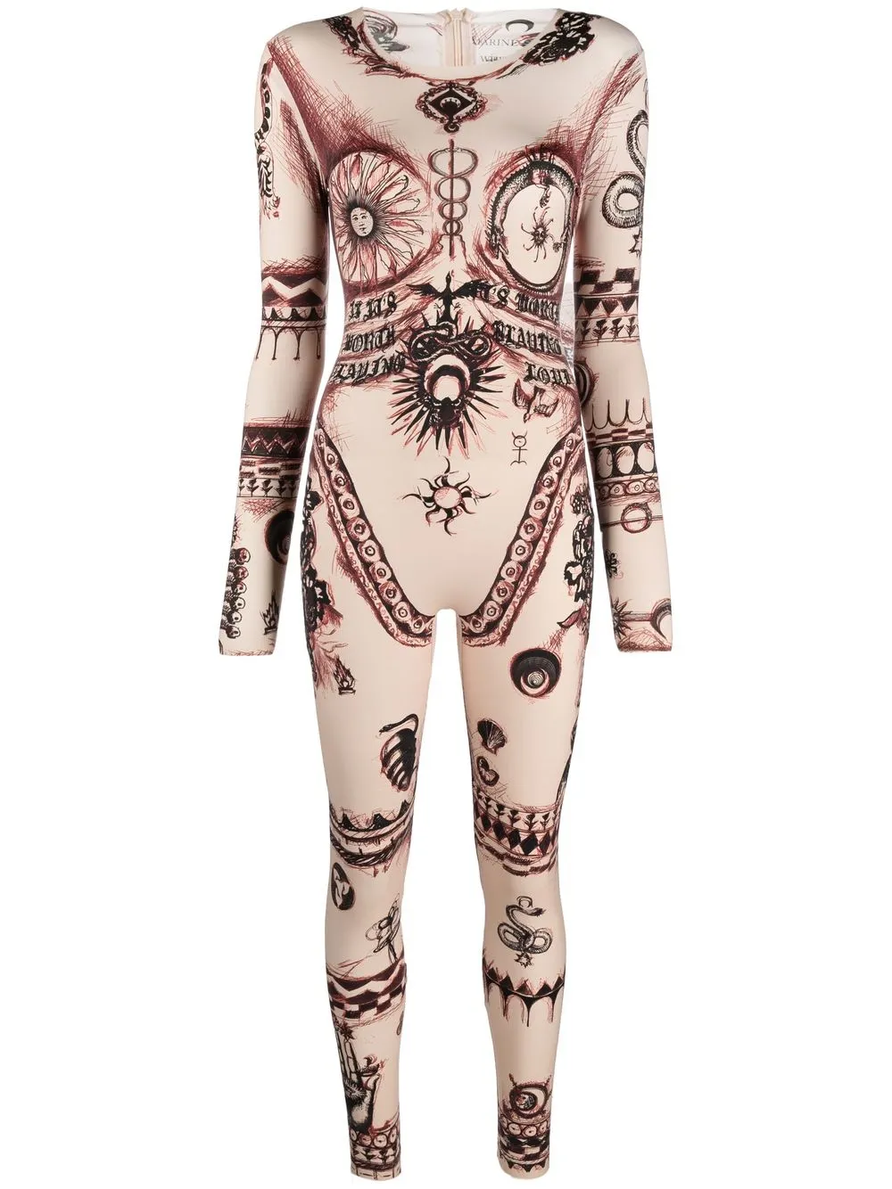 

Marine Serre Geotic-print jumpsuit - Neutrals