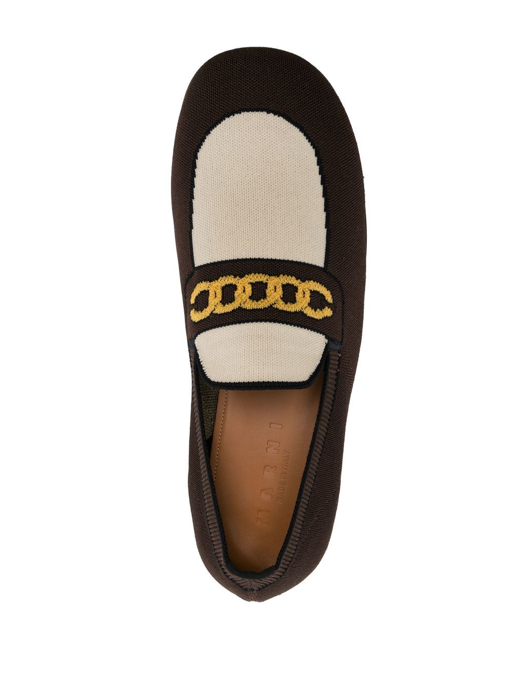 Marni sock-style chain-print loafers Men