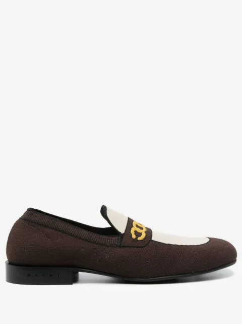 Marni sock-style chain-print loafers