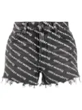 Alexander Wang Bite logo-print denim shorts - Grey