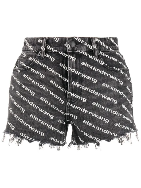 Alexander Wang Bite logo-print Denim Shorts - Farfetch