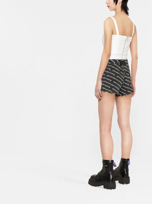 Alexander Wang Bite logo-print Denim Shorts - Farfetch