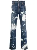 DSQUARED2 paint-splatter straight-leg jeans - Blue