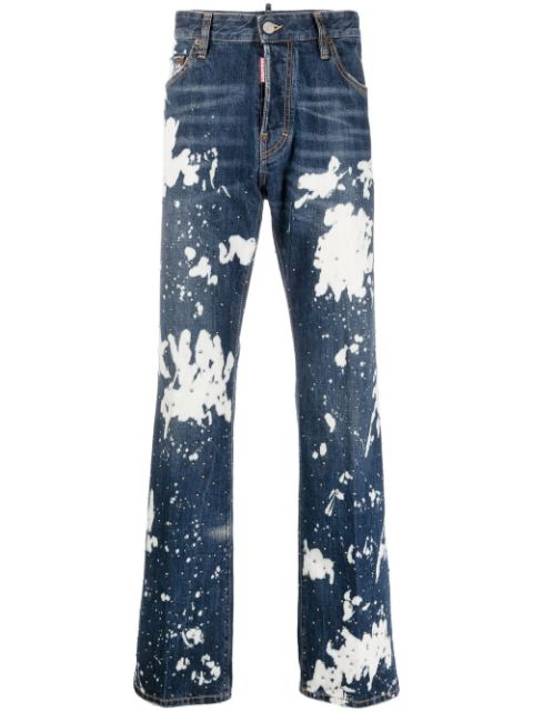 DSQUARED2 paint-splatter straight-leg jeans Men