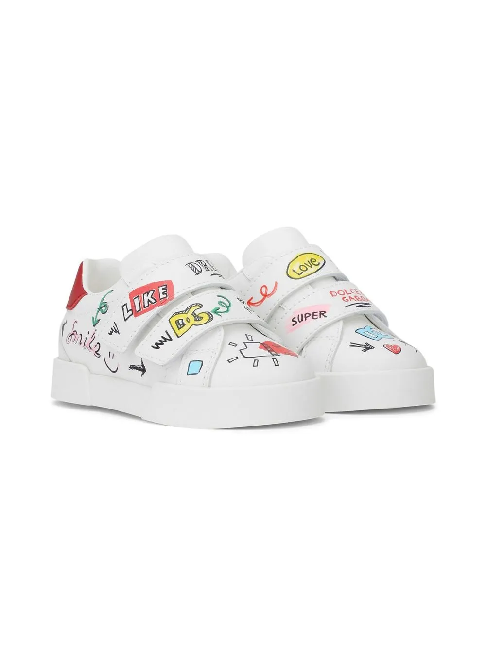 

Dolce & Gabbana Kids tenis con estampado Portofino - Blanco