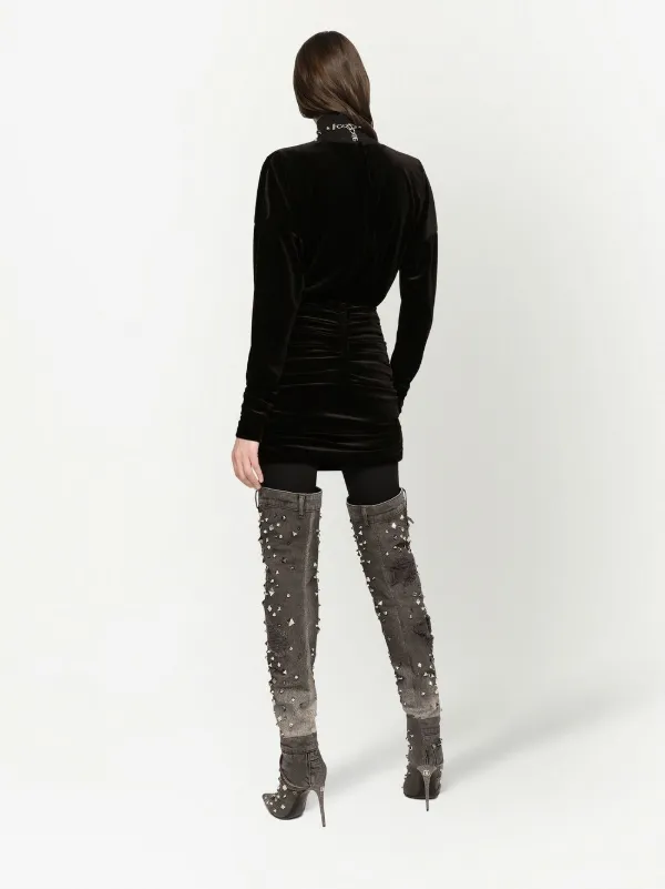 d&g mini dress Dolce & Gabbana Short Tulle Dress With All-over Dg Logo