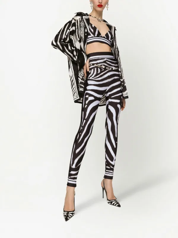 全国どこでも送料無料！ Dolce FARFETCH | Black | Top Cropped zebra-print Gabbana & その他