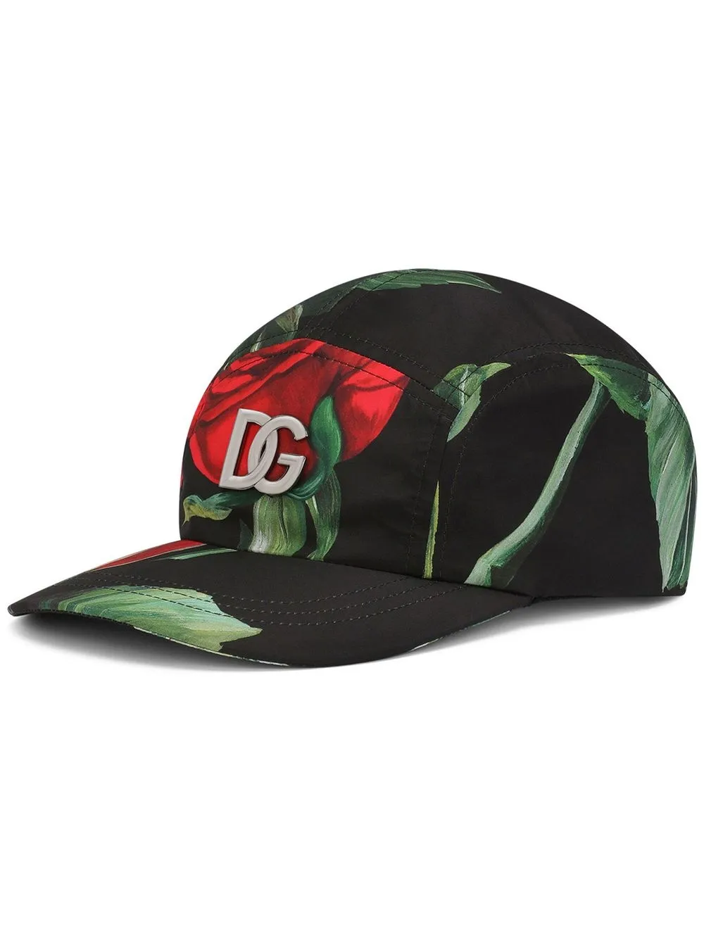 

Dolce & Gabbana gorra de béisbol con rosa estampada - Negro