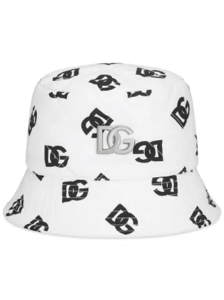 ドルチェ＆ガッバーナDG ロゴプリント バケットハット Dolce & Gabbana DGロゴ バケットハット | ホワイト | FARFETCH JP