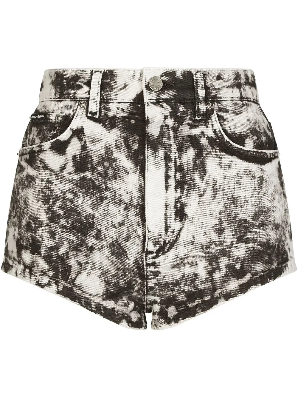 

Dolce & Gabbana shorts de mezclilla con efecto marmoleado - Negro