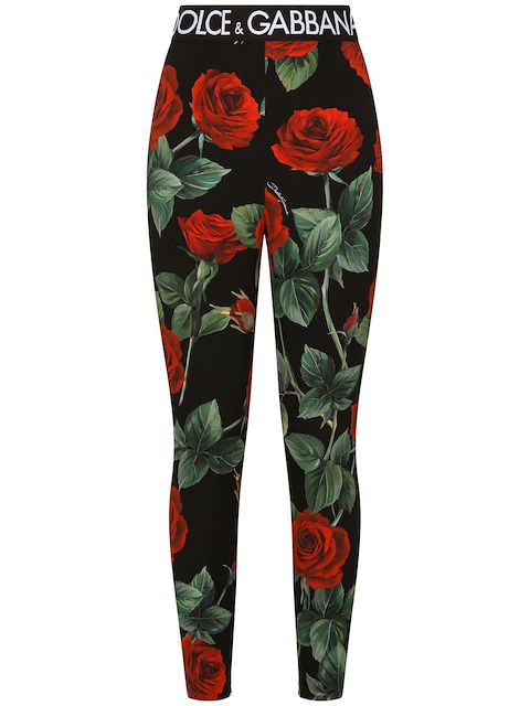 Dolce & Gabbana Leggings mit Rosen-Print