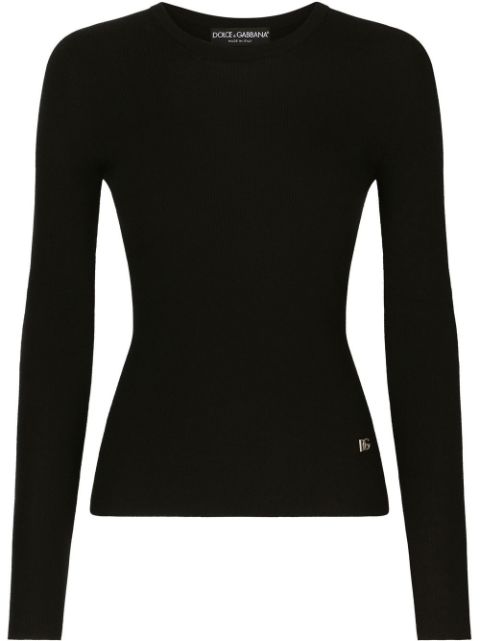 Dolce & Gabbana DG-logo cashmere-silk jumper Women