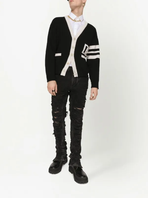 Dolce & Gabbana DG-logo fisherman's-knit Cardigan | Black Dolce & Gabbana DG-logo fisherman's-knit Cardigan | Black