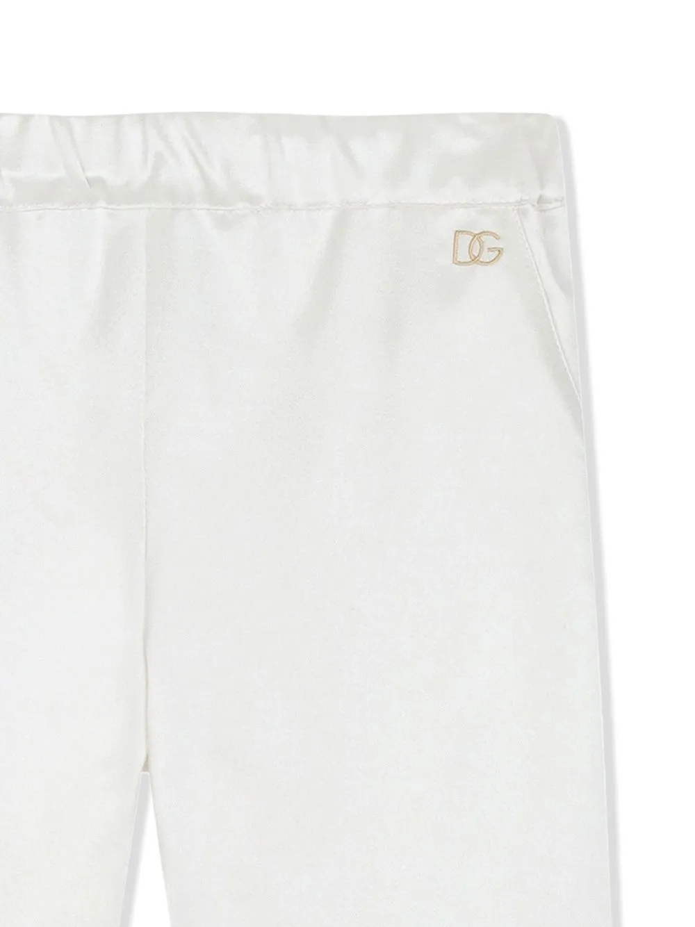  Dolce & Gabbana Kids Seidenhose Mit Dg Logo   Weiß 