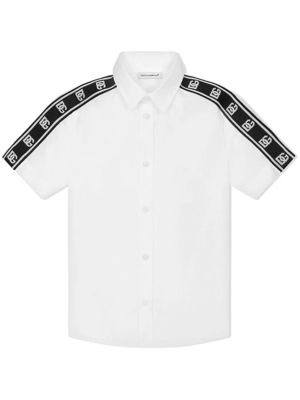 

Dolce & Gabbana Kids camisa de popelina con panel del logo - Blanco