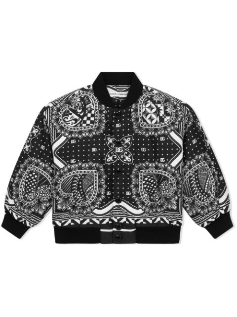 Dolce & Gabbana Kids bandana-print bomber jacket