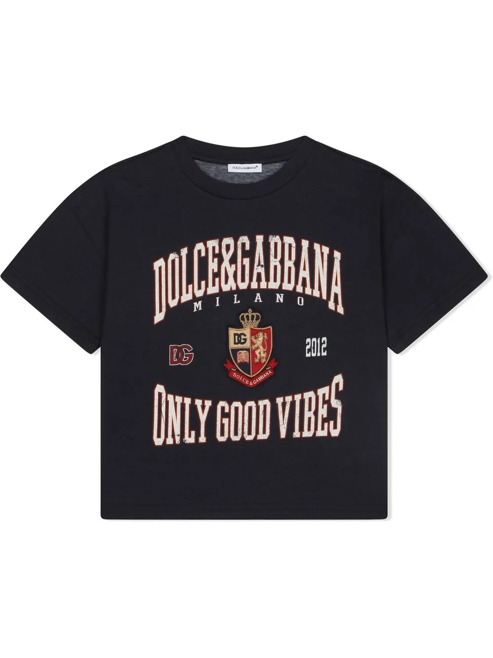 

Dolce & Gabbana Kids playera con parche Heraldic - Negro