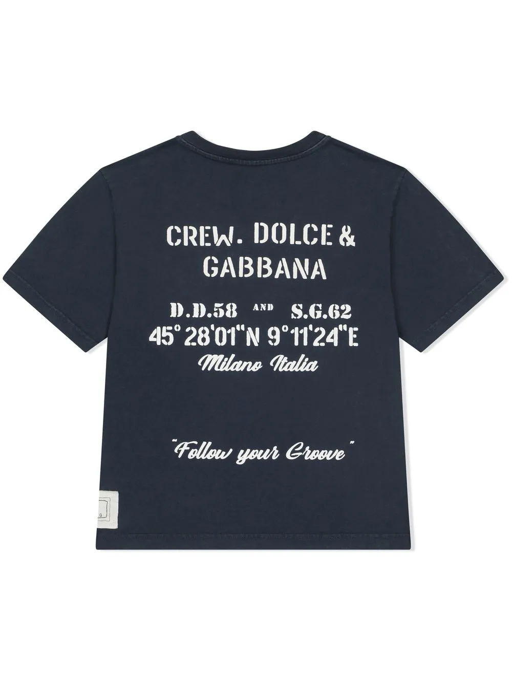 navy slogan print logo T Shirt
