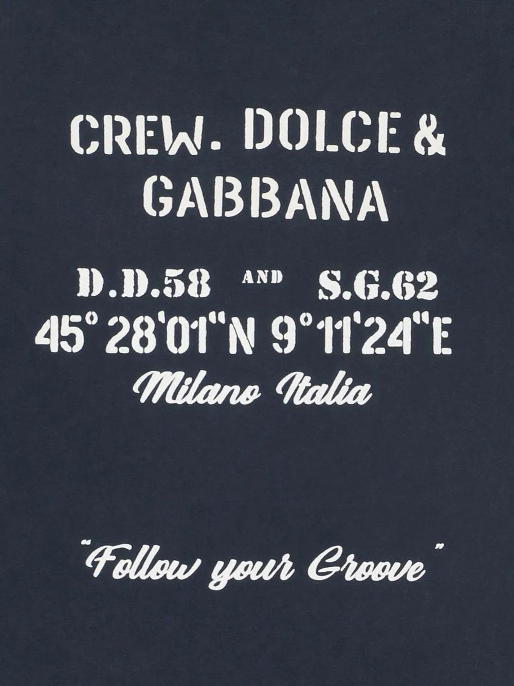 navy slogan print logo T Shirt
