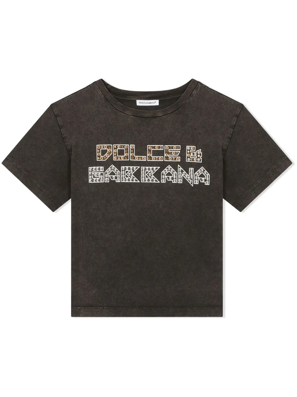 

Dolce & Gabbana Kids studded logo cotton T-shirt - Black