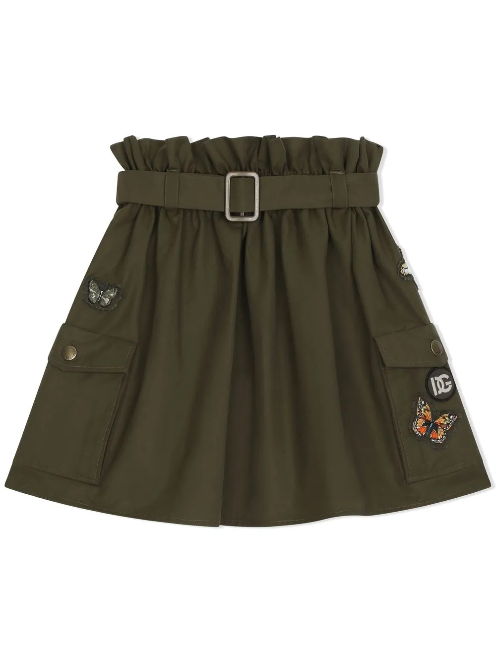 Dolce & Gabbana Kids butterfly-patch utility skirt - Green