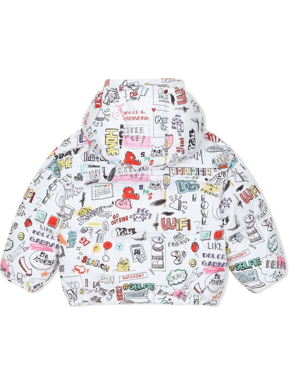 Dolce & Gabbana Kids Donsjack met print - Wit